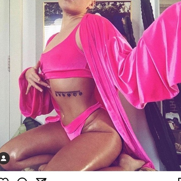 Laina Rauma SET Barbiecore Velour loungesuit velour club bed leisure lainarauma - Picture 14 of 16